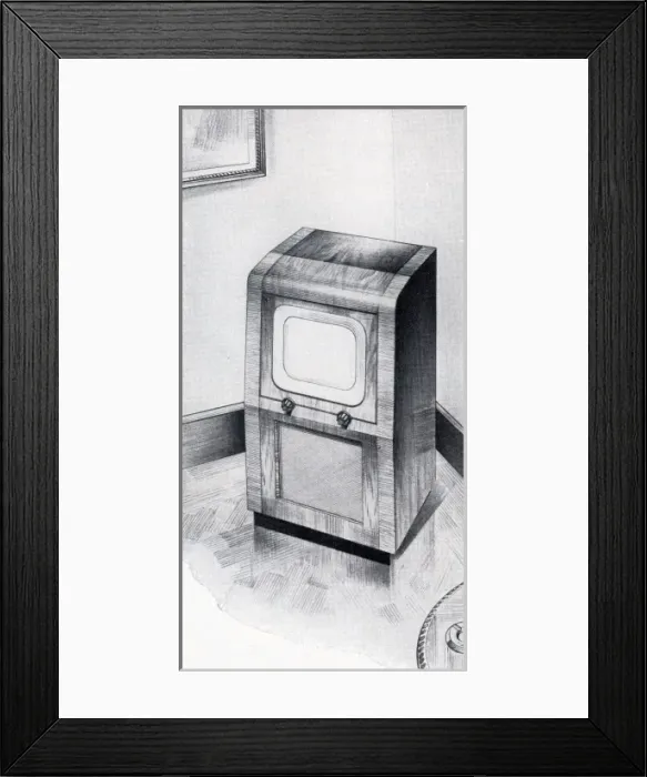 Framed Print : 1950s television set Framed Print : 1950s television set