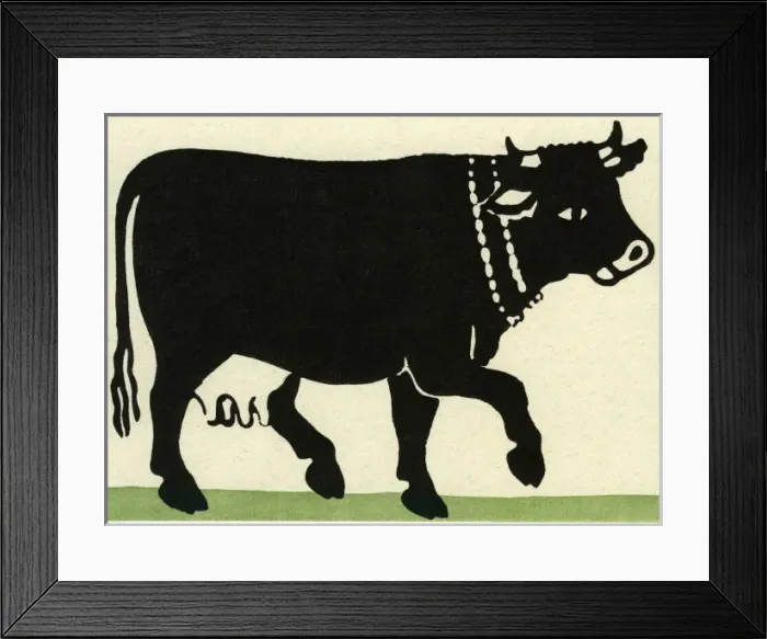 Framed Print : Prize Cow - silhouette design Framed Print : Prize Cow - silhouette design