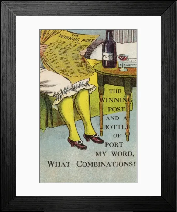 Framed Print : The Winning Post and a Bottle of Port Framed Print : The Winning Post and a Bottle of Port