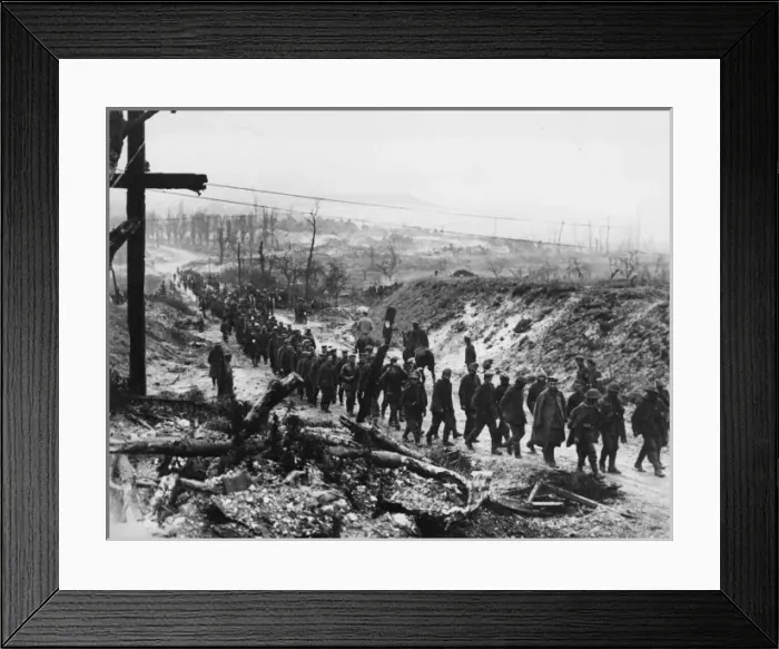 Framed Print : German prisoners of war, Fricourt, WW1 Framed Print : German prisoners of war, Fricourt, WW1