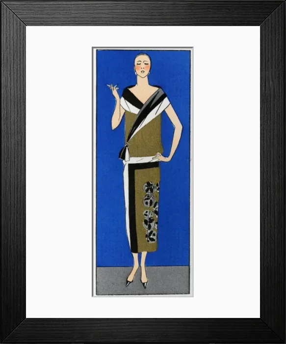 Framed Print : Elegant woman in a dress by Paul Poiret Framed Print : Elegant woman in a dress by Paul Poiret