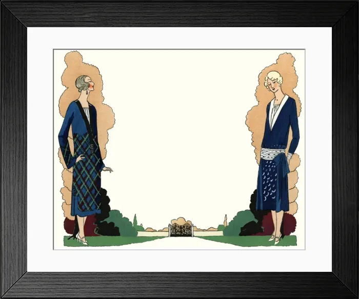 Framed Print : Two ladies in winter outfits by Premet and Worth Framed Print : Two ladies in winter outfits by Premet and Worth