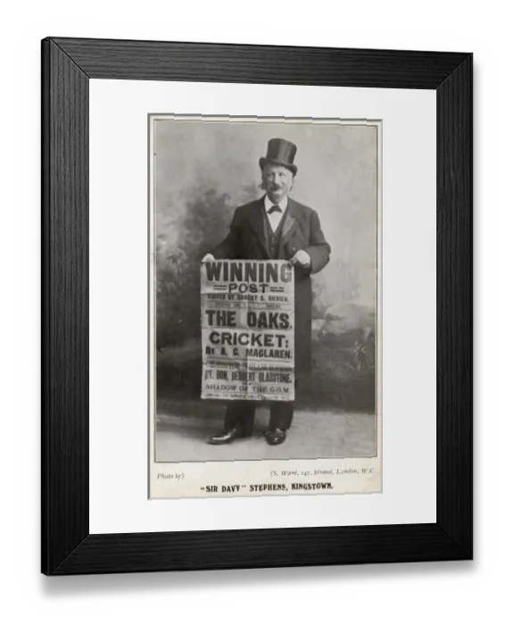 Framed Print : Gentleman holding up The Winning Post Paper Framed Print : Gentleman holding up The Winning Post Paper