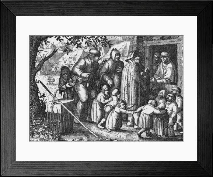 Framed Print : Street music: 17th century hurdy gurdy player Framed Print : Street music: 17th century hurdy gurdy player