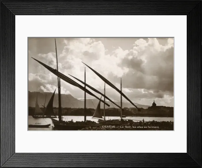 Framed Print : Lake Geneva, looking toward Lausanne, Switzerland Framed Print : Lake Geneva, looking toward Lausanne, Switzerland