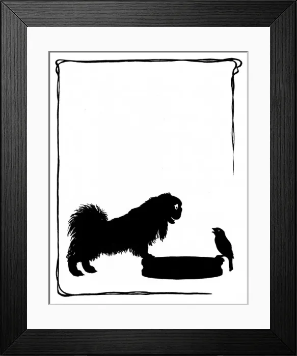 Framed Print : Koko the Pekinese dog with Jack Sparrow Framed Print : Koko the Pekinese dog with Jack Sparrow
