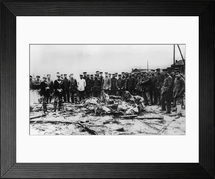 Framed Print : Wreckage of Max Immelmanns aeroplane, WW1 Framed Print : Wreckage of Max Immelmanns aeroplane, WW1
