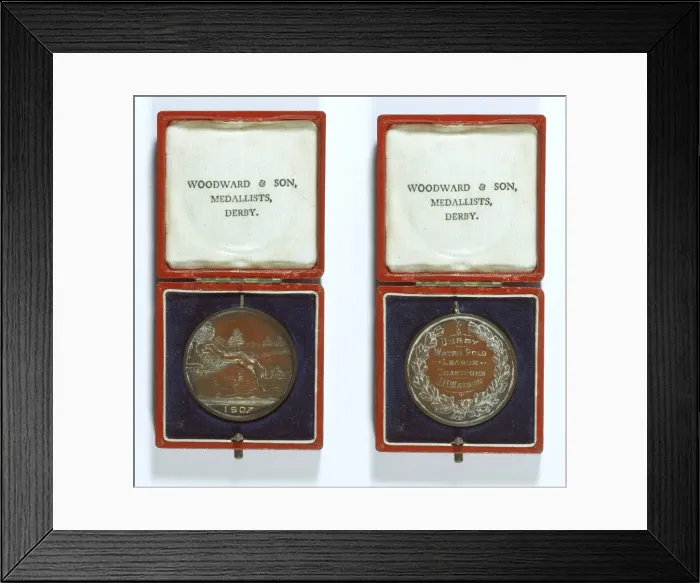 Framed Print : Swimming medal, Derby Water Polo League Framed Print : Swimming medal, Derby Water Polo League