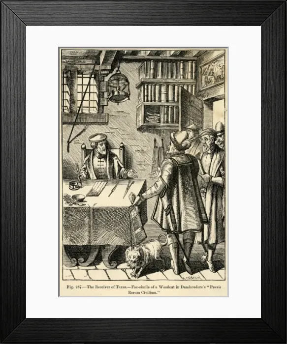 Framed Print : The receiver of taxes, 16th century Framed Print : The receiver of taxes, 16th century