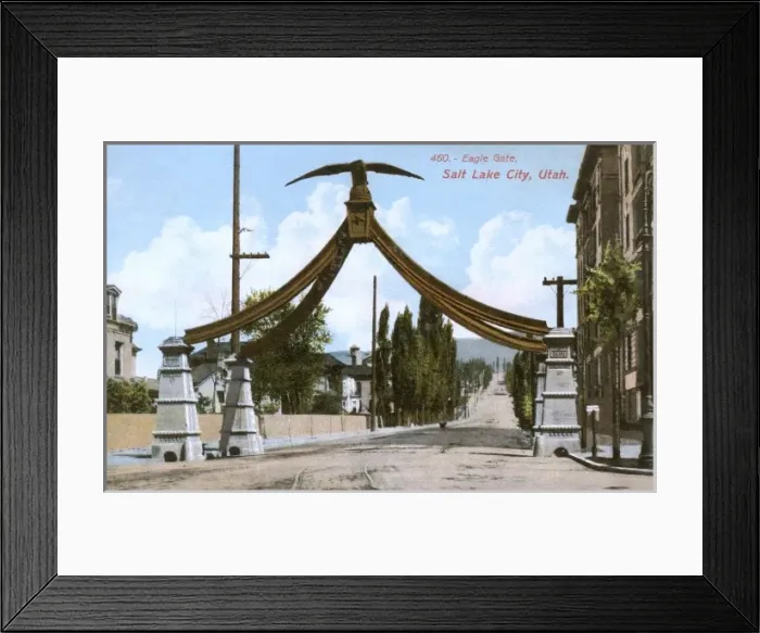 Framed Print : Eagle Gate, Salt Lake City, Utah, USA