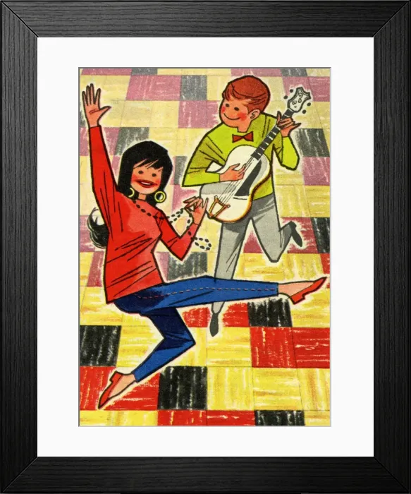 Framed Print : 1950s couple dancing Framed Print : 1950s couple dancing