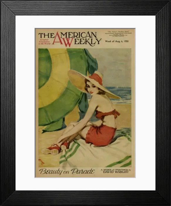 Framed Print : David Wright woman in a red bikini on the beach Framed Print : David Wright woman in a red bikini on the beach