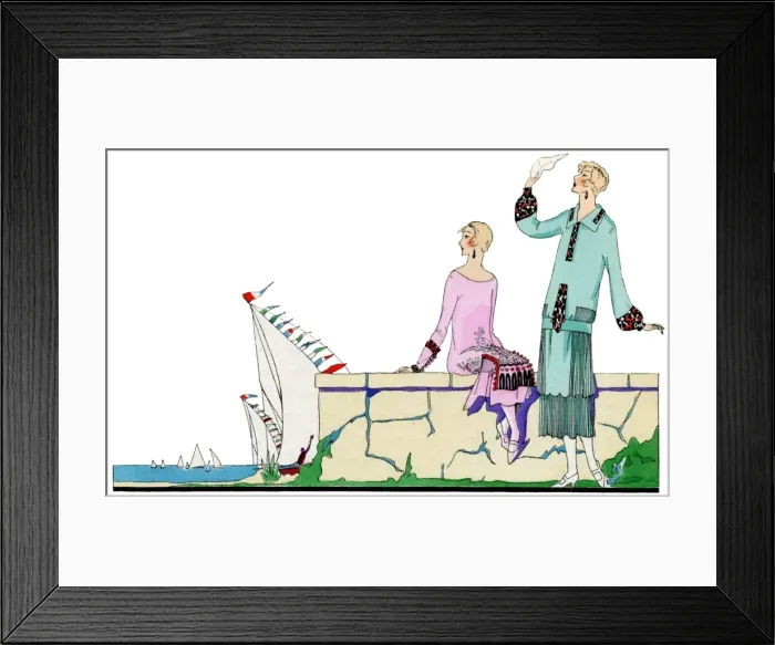 Framed Print : Two ladies in outfits by Bernard and Premet Framed Print : Two ladies in outfits by Bernard and Premet