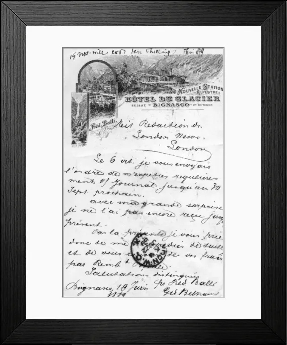 Framed Print : Swiss Alps - Hotel du Glacier at Bignasco Framed Print : Swiss Alps - Hotel du Glacier at Bignasco
