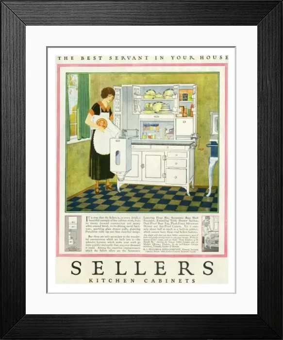 Framed Print : Sellers Kitchen Cabinets Framed Print : Sellers Kitchen Cabinets
