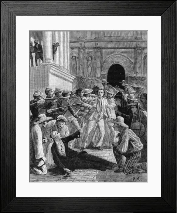 Framed Print : Assassination of Garcia Moreno Framed Print : Assassination of Garcia Moreno