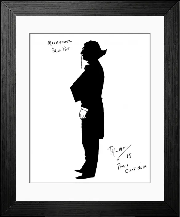 Framed Print : Silhouette portrait of Adam Mickiewicz by Phil May Framed Print : Silhouette portrait of Adam Mickiewicz by Phil May
