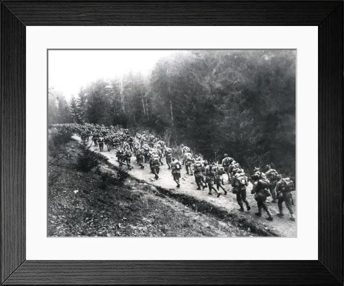 Framed Print : Romanian troops on the march, Carpathians, WW1 Framed Print : Romanian troops on the march, Carpathians, WW1