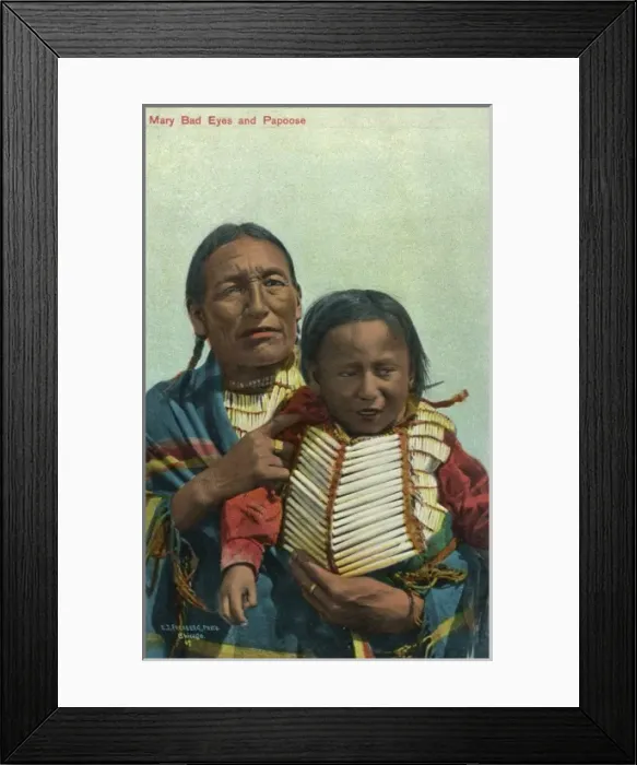 Framed Print : Mary Bad Eyes and Papoose Framed Print : Mary Bad Eyes and Papoose