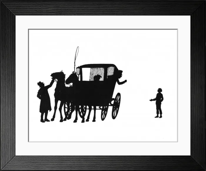 Framed Print : Dunderpate speaks to the squire in the coach Framed Print : Dunderpate speaks to the squire in the coach