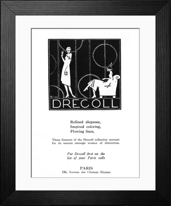 Framed Print : Drecoll fashion advertisement Framed Print : Drecoll fashion advertisement