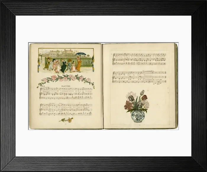 Framed Print : Illustration with music, Playtime Framed Print : Illustration with music, Playtime
