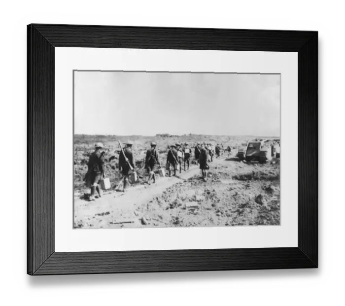 Framed Print : Carrying water to the front line, Western Front, WW1 Framed Print : Carrying water to the front line, Western Front, WW1