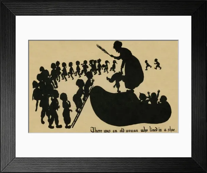 Framed Print : There Was an Old Woman Who Lived in a Shoe Framed Print : There Was an Old Woman Who Lived in a Shoe
