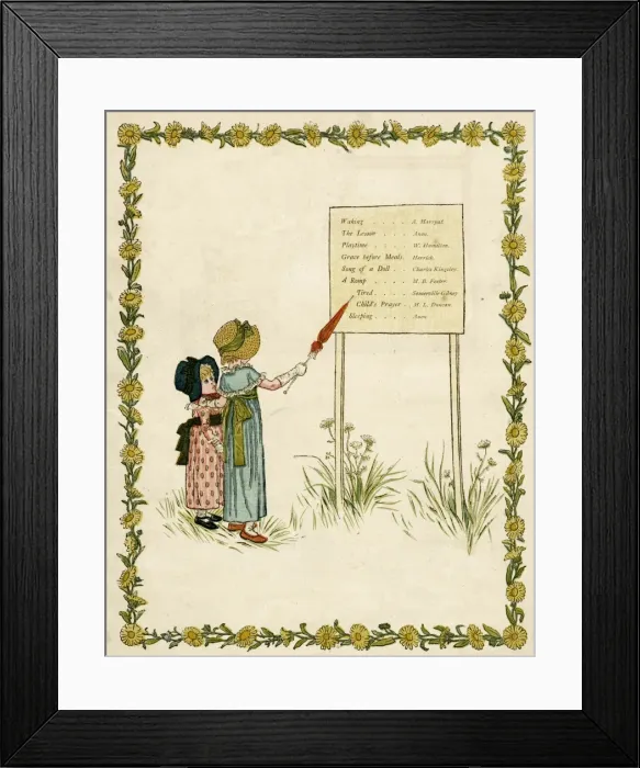Framed Print : Contents page design, A Day in a Childs Life Framed Print : Contents page design, A Day in a Childs Life