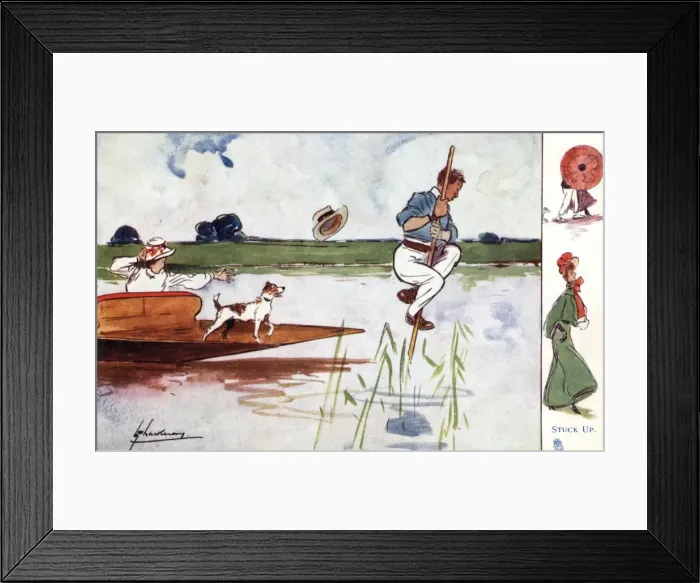 Framed Print : Stuck Up - A Punting Disaster Framed Print : Stuck Up - A Punting Disaster