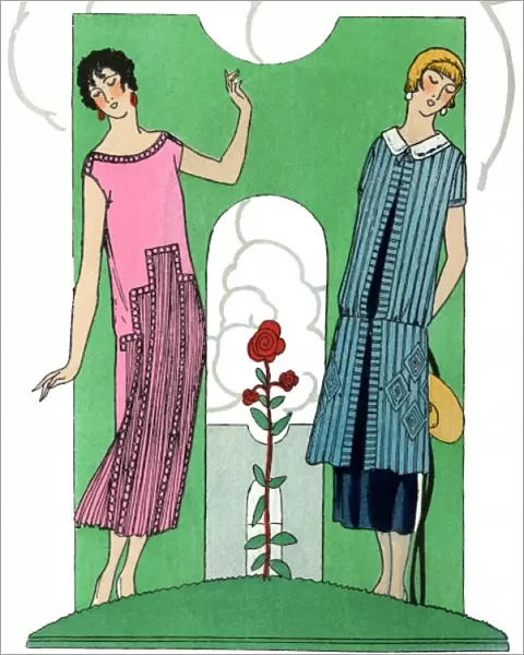 Two ladies in summer outfits by Premet and Doeuillet