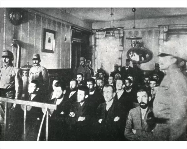 Scene at the trial of Gavrilo Princip and others