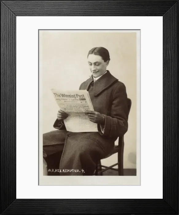 Framed Print : Gentleman with his copy of The Winning Post Framed Print : Gentleman with his copy of The Winning Post