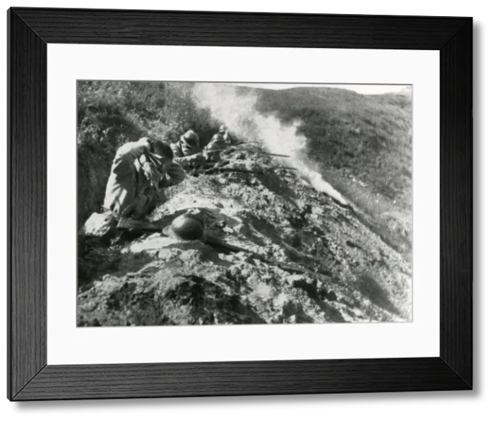 Framed Print : Serbian troops on battlefield, WW1 Framed Print : Serbian troops on battlefield, WW1