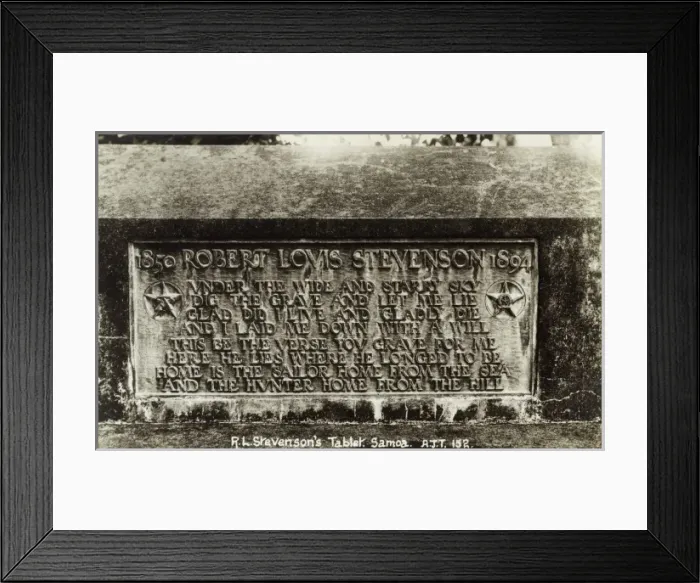 Framed Print : Robert Louis Stevensons Tablet - Samoa Framed Print : Robert Louis Stevensons Tablet - Samoa