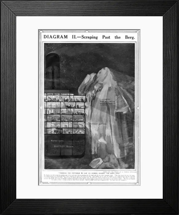 Framed Print : Titanic scraping iceberg Framed Print : Titanic scraping iceberg