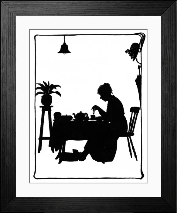 Framed Print : Mrs Bobbity sitting at the breakfast table Framed Print : Mrs Bobbity sitting at the breakfast table