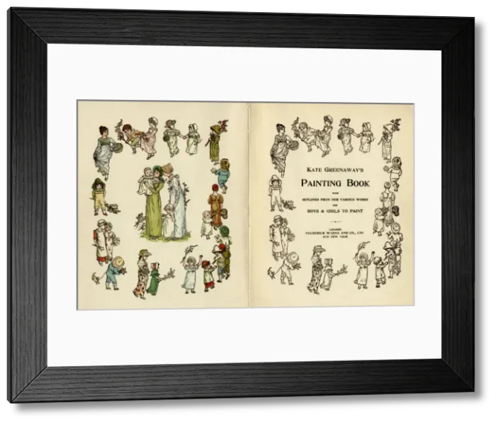 Framed Print : Illustrations, Kate Greenaways Painting Book Framed Print : Illustrations, Kate Greenaways Painting Book
