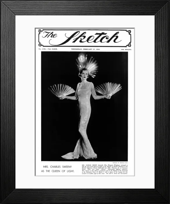Framed Print : Sketch cover - Mrs Charles Sweeny as the Queen of Light