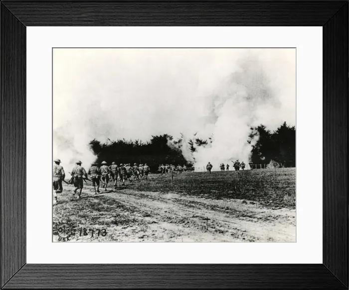 Framed Print : American troops in action at Choloy, France, WW1 Framed Print : American troops in action at Choloy, France, WW1