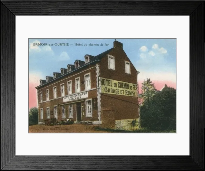 Framed Print : Hamoir-sur-Ourthe, France - Railway Hotel Framed Print : Hamoir-sur-Ourthe, France - Railway Hotel