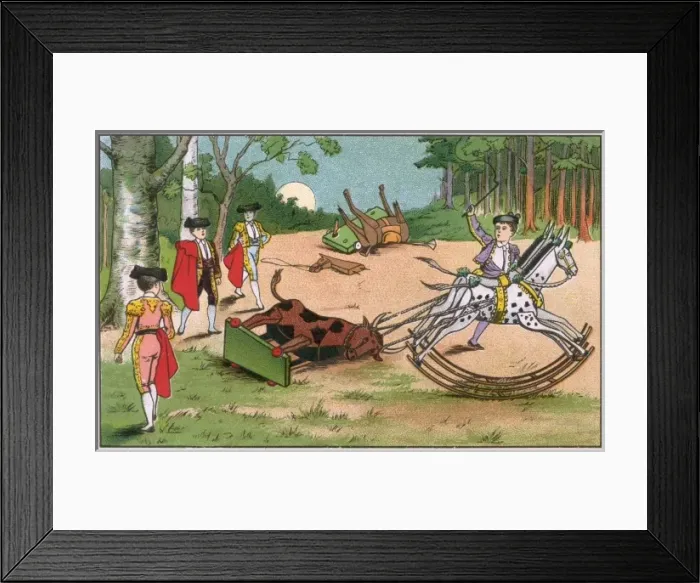 Framed Print : Four boys playing at Bullfighting Framed Print : Four boys playing at Bullfighting