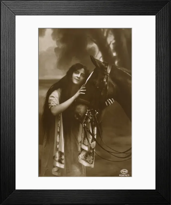 Framed Print : A Young Woman and her favourite horse Framed Print : A Young Woman and her favourite horse