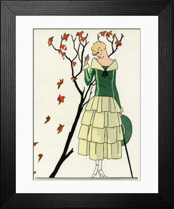 Framed Print : Young lady in dress by Paul Poiret Framed Print : Young lady in dress by Paul Poiret