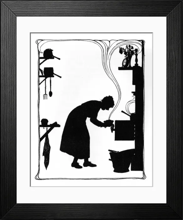 Framed Print : Mrs Bobbity cooking her dinner Framed Print : Mrs Bobbity cooking her dinner