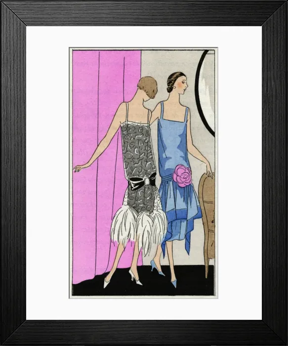Framed Print : Two young ladies in dresses by Molyneux Framed Print : Two young ladies in dresses by Molyneux