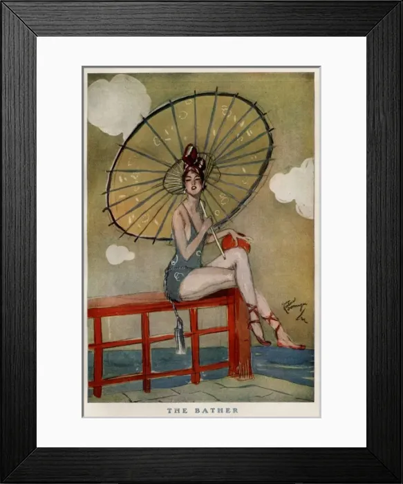 Framed Print : The Bather - Domergue Framed Print : The Bather - Domergue
