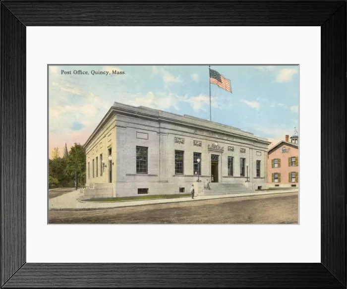 Framed Print : Post Office at Quincy, Massachusetts, USA Framed Print : Post Office at Quincy, Massachusetts, USA