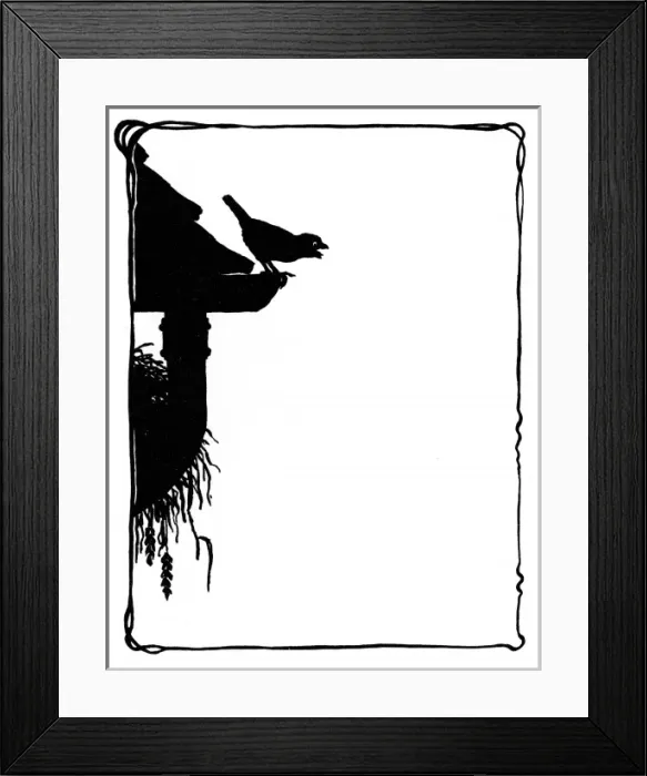 Framed Print : Jennie Sparrow calling to Jack from the eaves Framed Print : Jennie Sparrow calling to Jack from the eaves
