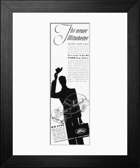 Framed Print : Ad for cheap Ford cars